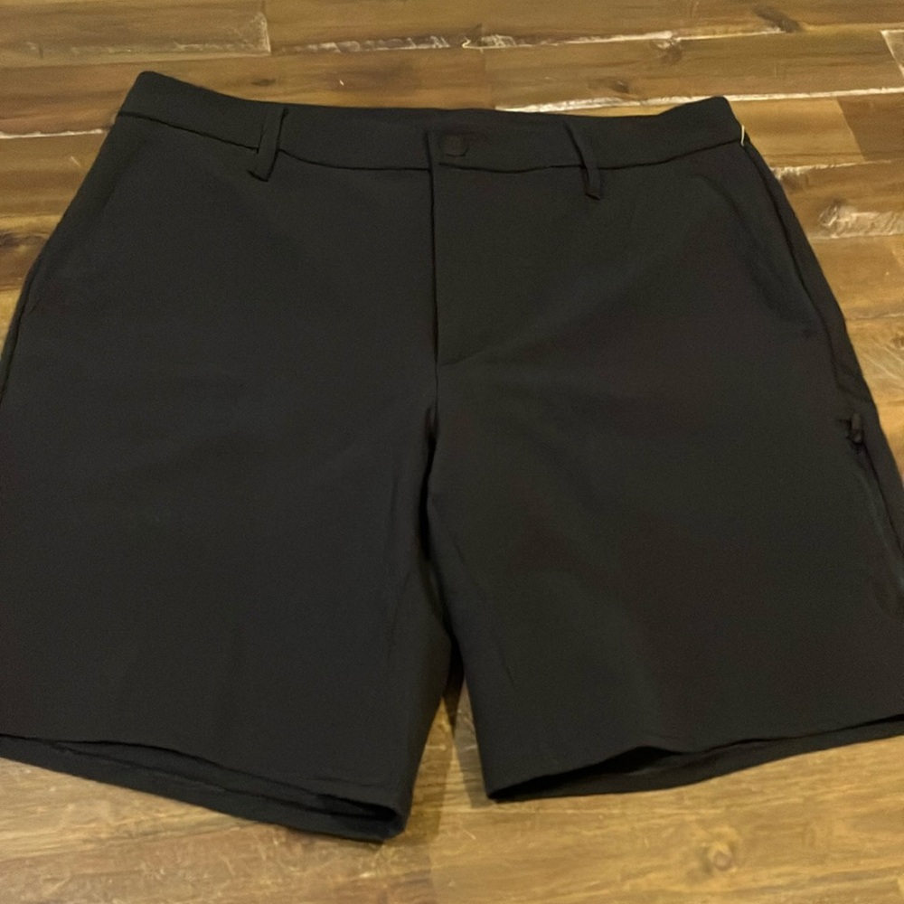 All in Motion Black Flat Front Shorts Tailored Design